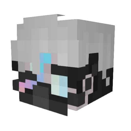Rrui_ Minecraft avatar head, 3D render