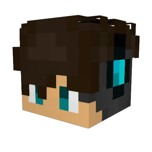 Rsllokc Minecraft avatar head, 3D render