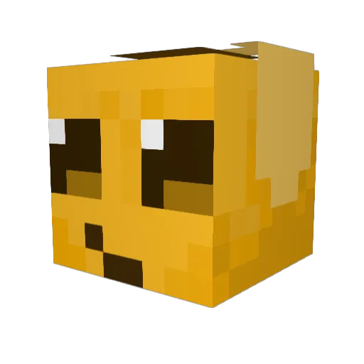 Rslushy Minecraft avatar head, 3D render