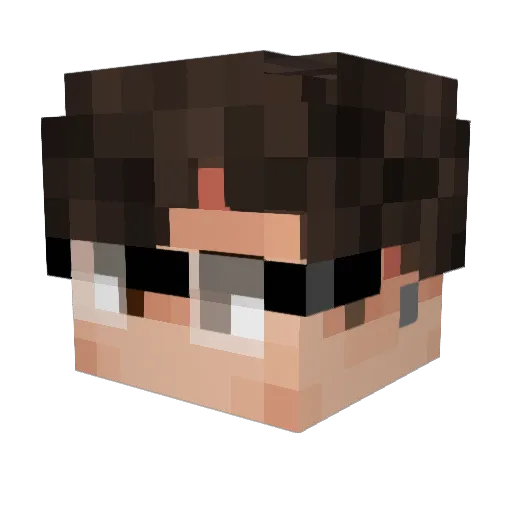 Ru1e7 Minecraft avatar head, 3D render