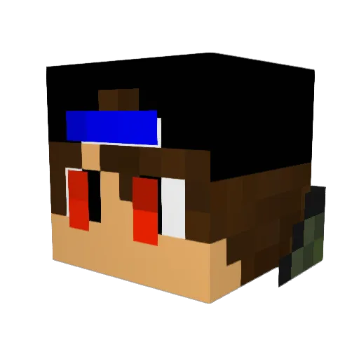 RuCoBe Minecraft avatar head, 3D render