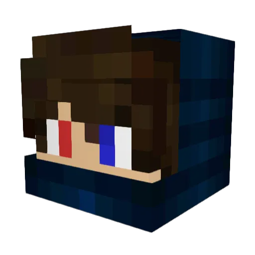 RuLingAngel Minecraft avatar head, 3D render