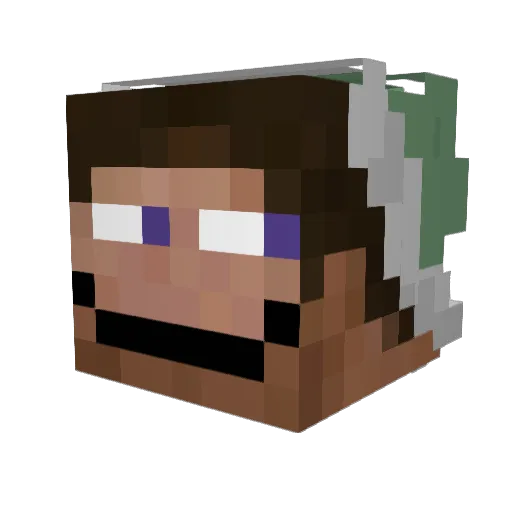 RuRuRemen Minecraft avatar head, 3D render