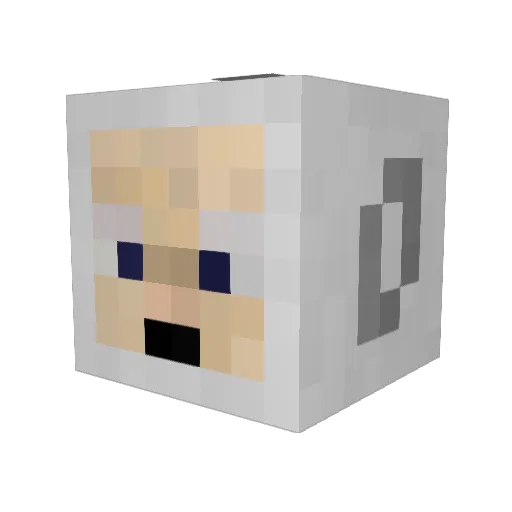 RuRuu_ Minecraft avatar head, 3D render