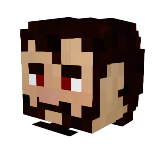 Rualar Minecraft avatar head, 3D render