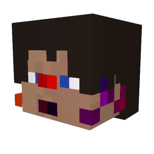Rualnic Minecraft avatar head, 3D render