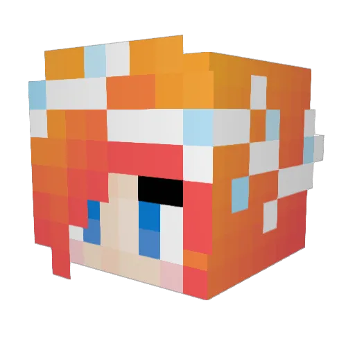 RubMePlease Minecraft avatar head, 3D render