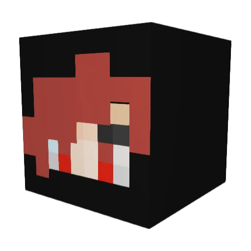 Ruba Minecraft avatar head, 3D render
