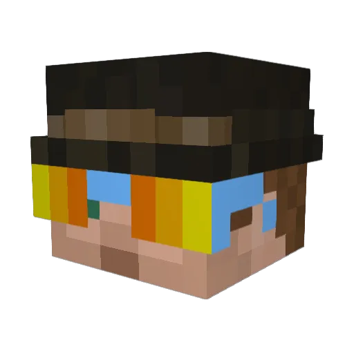 RubberTheRedneck Minecraft avatar head, 3D render