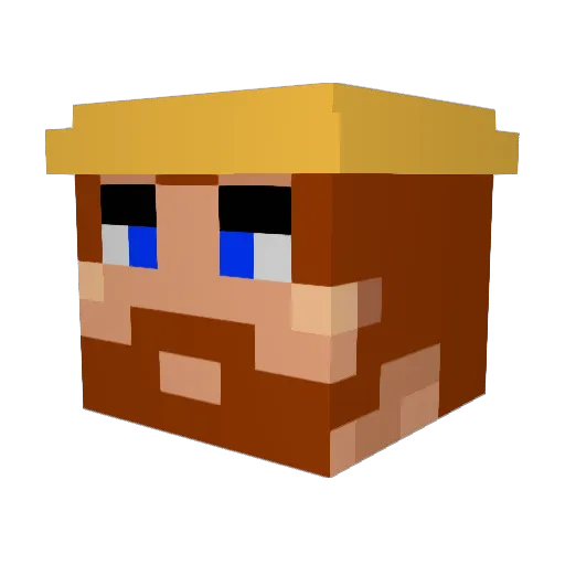 Rubberduck33 Minecraft avatar head, 3D render