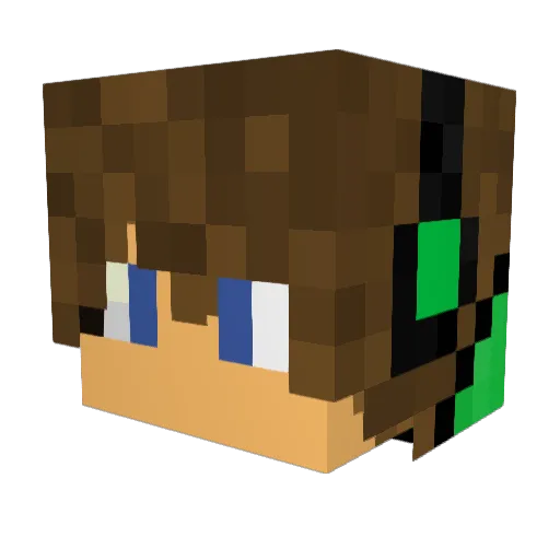 RubbieBrothers Minecraft avatar head, 3D render
