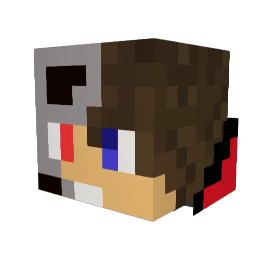 Rubbotron Minecraft avatar head, 3D render