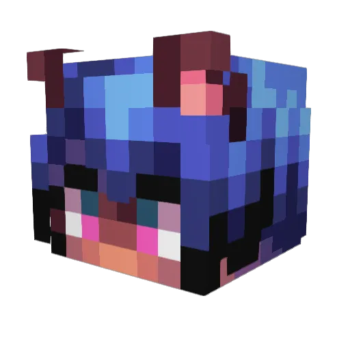 Rubbx3 Minecraft avatar head, 3D render