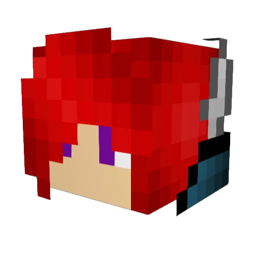 Rubellia Minecraft avatar head, 3D render