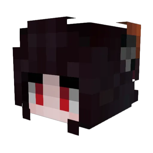 Rubellit Minecraft avatar head, 3D render