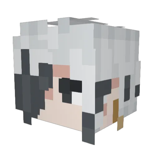 Rubellitefolk Minecraft avatar head, 3D render