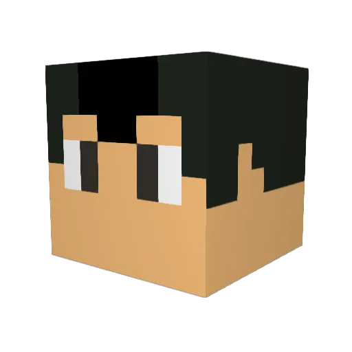 RubenBenjamins Minecraft avatar head, 3D render