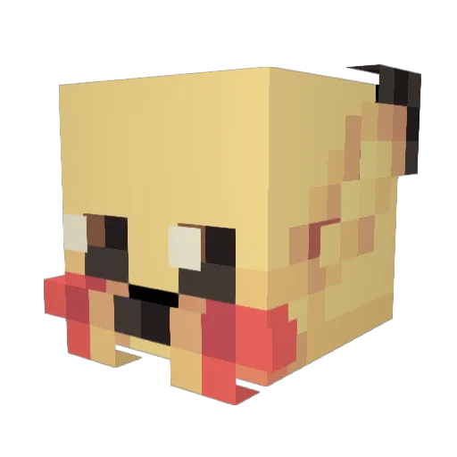 RubenPika Minecraft avatar head, 3D render