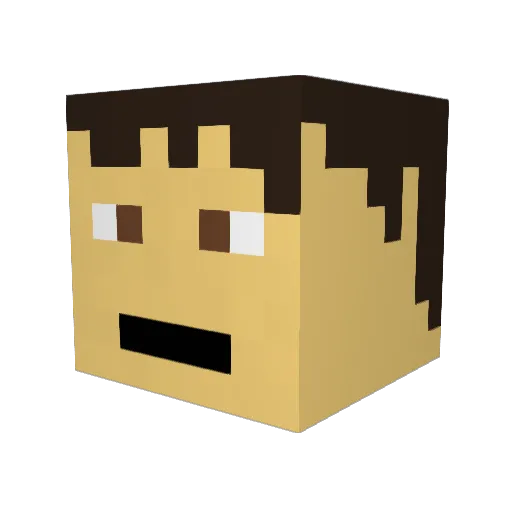 Rubenesk Minecraft avatar head, 3D render