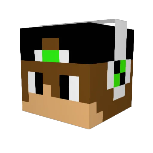RubiGameHD Minecraft avatar head, 3D render