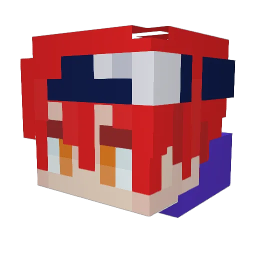 RubiZero Minecraft avatar head, 3D render