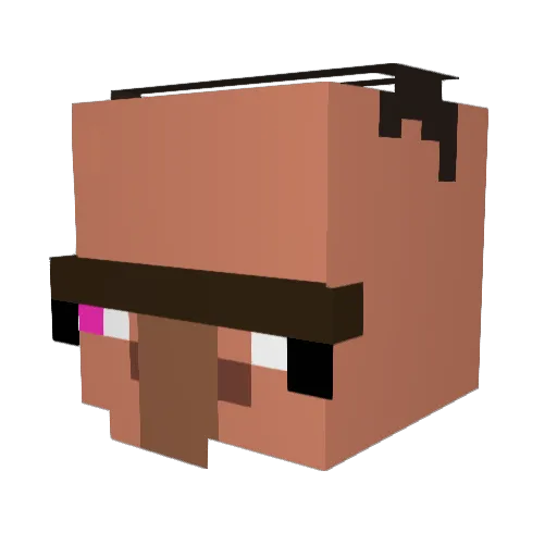 Rubieland Minecraft avatar head, 3D render