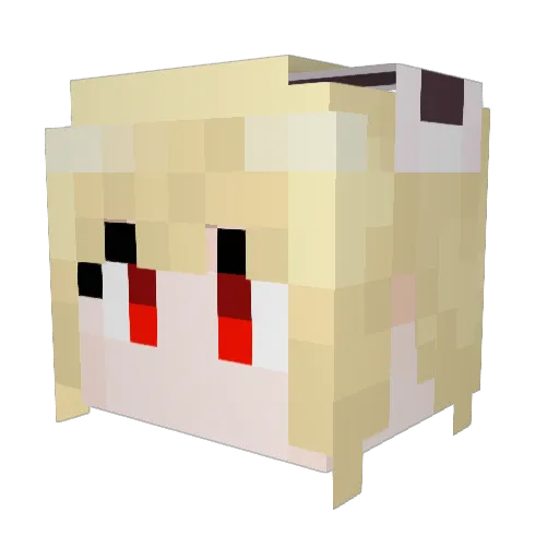Rubih Minecraft avatar head, 3D render