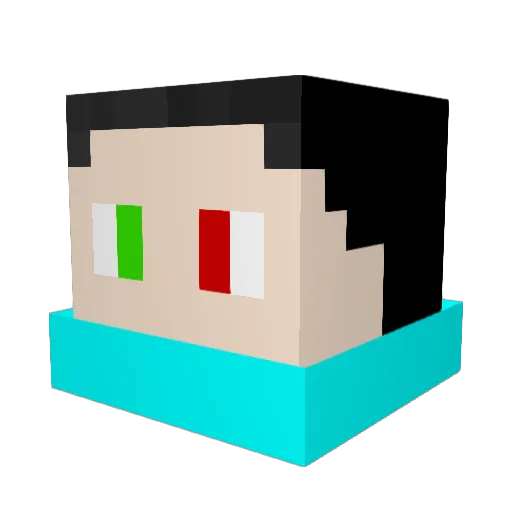 Rubik30 Minecraft avatar head, 3D render