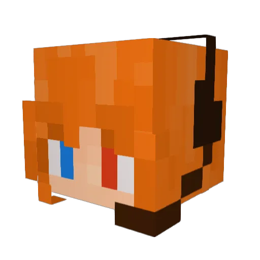 Rubisorange Minecraft avatar head, 3D render
