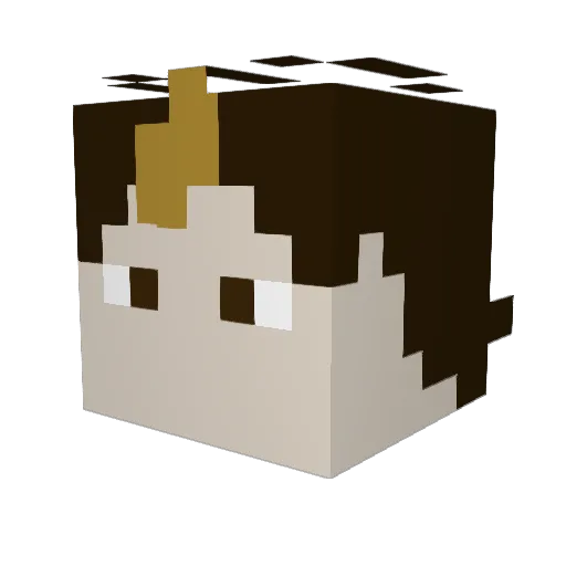 RubitoPeligroso Minecraft avatar head, 3D render