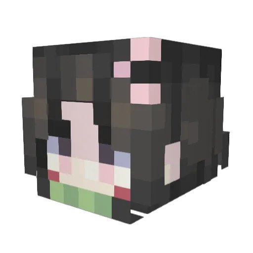 Rubizu Minecraft avatar head, 3D render