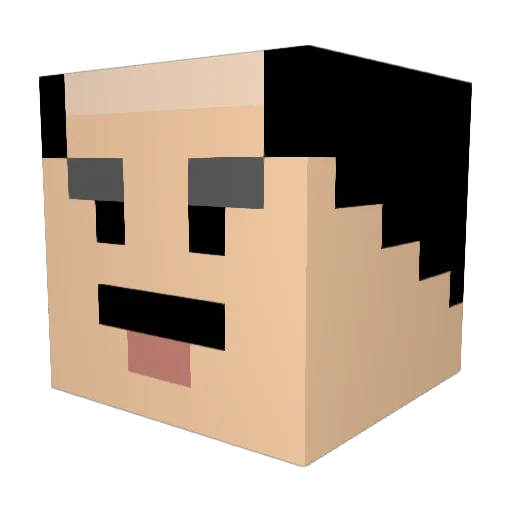 Ruboming Minecraft avatar head, 3D render