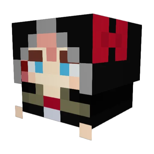 Ruborizado Minecraft avatar head, 3D render