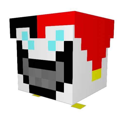 Ruboter Minecraft avatar head, 3D render