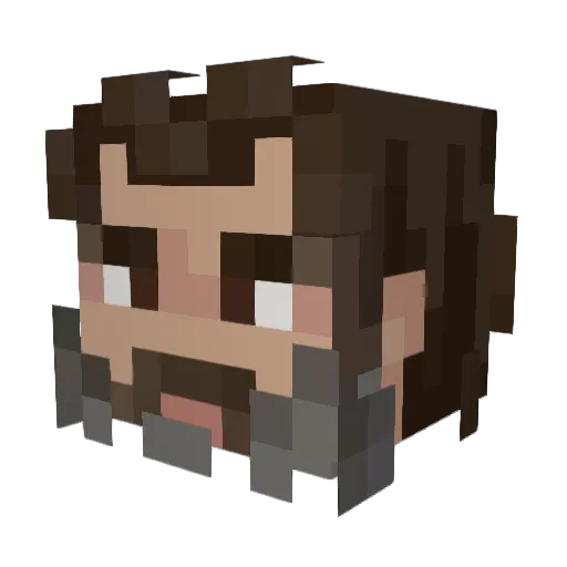 Rubs11 Minecraft avatar head, 3D render
