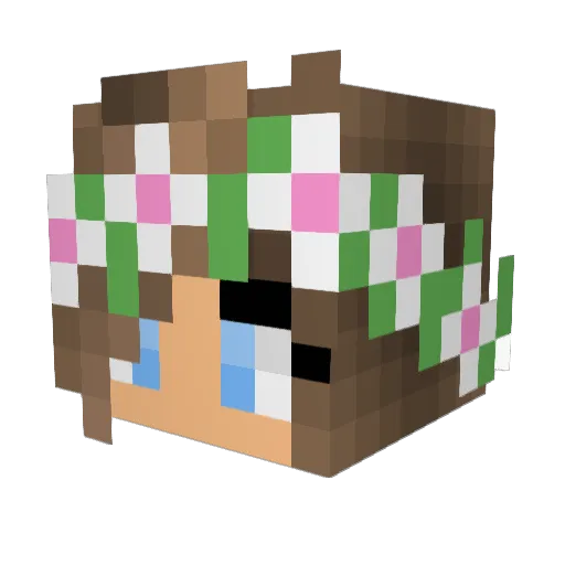 RubyAurelia Minecraft avatar head, 3D render