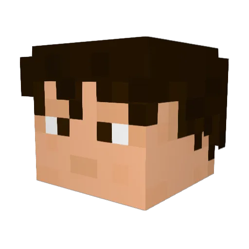 RubyChan365 Minecraft avatar head, 3D render