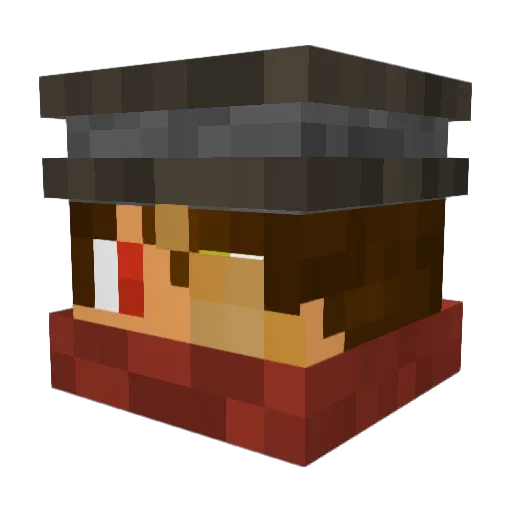 RubyCreeper17 Minecraft avatar head, 3D render