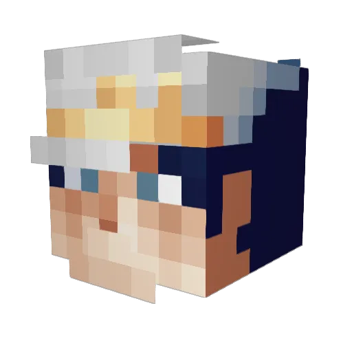 RubyDuckYT Minecraft avatar head, 3D render