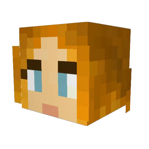 RubyElement Minecraft avatar head, 3D render