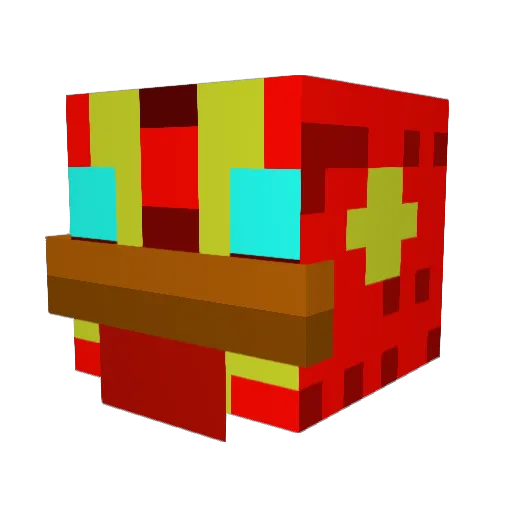 RubyJJ Minecraft avatar head, 3D render