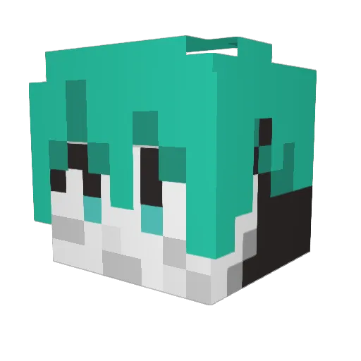 RubyMagical Minecraft avatar head, 3D render