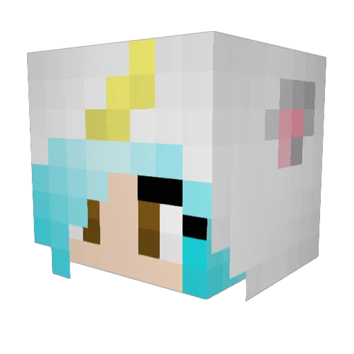 RubyRed77 Minecraft avatar head, 3D render