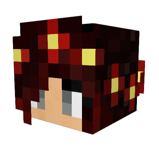 RubyRosa23 Minecraft avatar head, 3D render