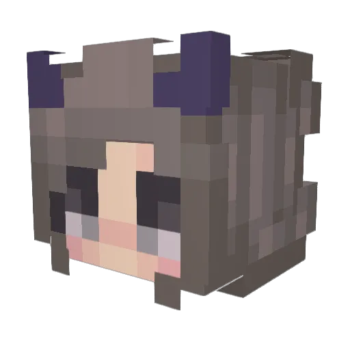 RubyTea Minecraft avatar head, 3D render