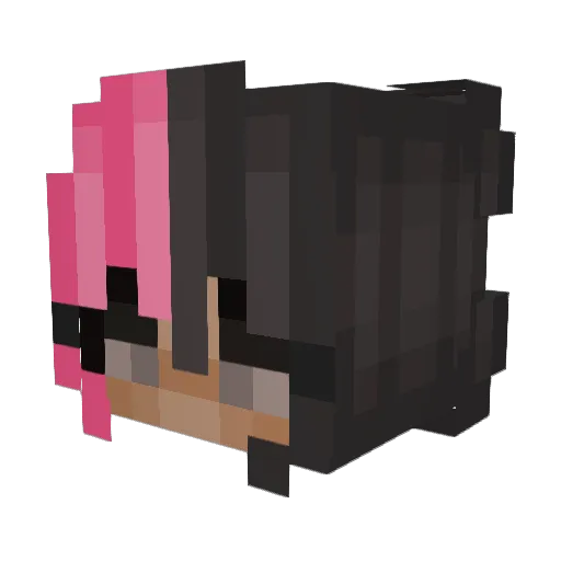 RubyTheDino Minecraft avatar head, 3D render