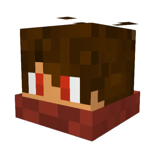 Rubydash123 Minecraft avatar head, 3D render