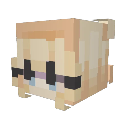 Rubyexe Minecraft avatar head, 3D render