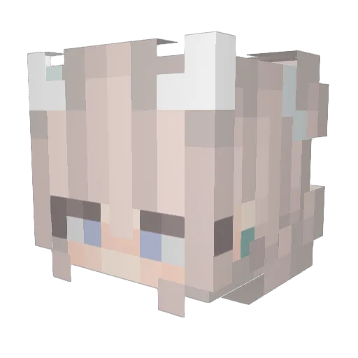 Rubyiunicorn Minecraft avatar head, 3D render