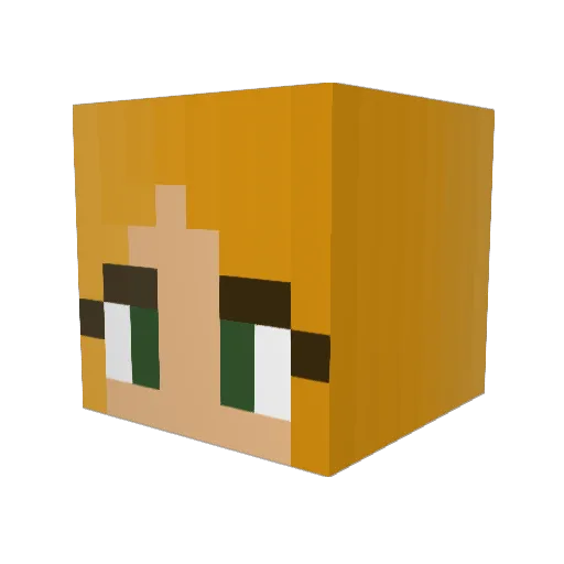 Rudeby Minecraft avatar head, 3D render